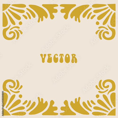 Vector illustration in simple linear style - design templates - hippie style - frames and prints with copy space for text