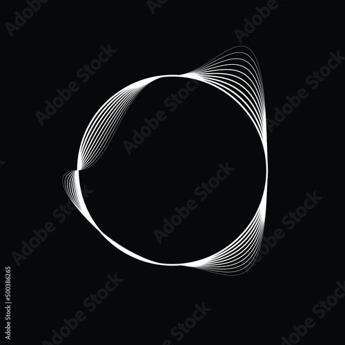 Lines in Circle Form . Spiral Vector Illustration .Technology round. Linear Logo . Design element . Abstract Geometric shape .