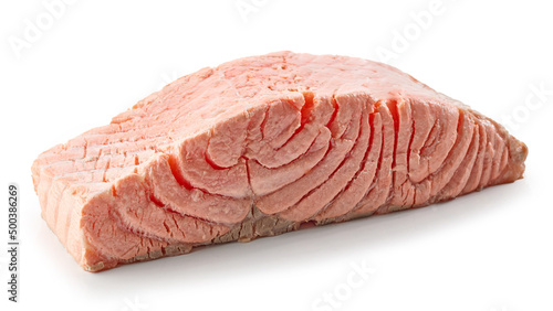 Foto piece of steamed salmon filet