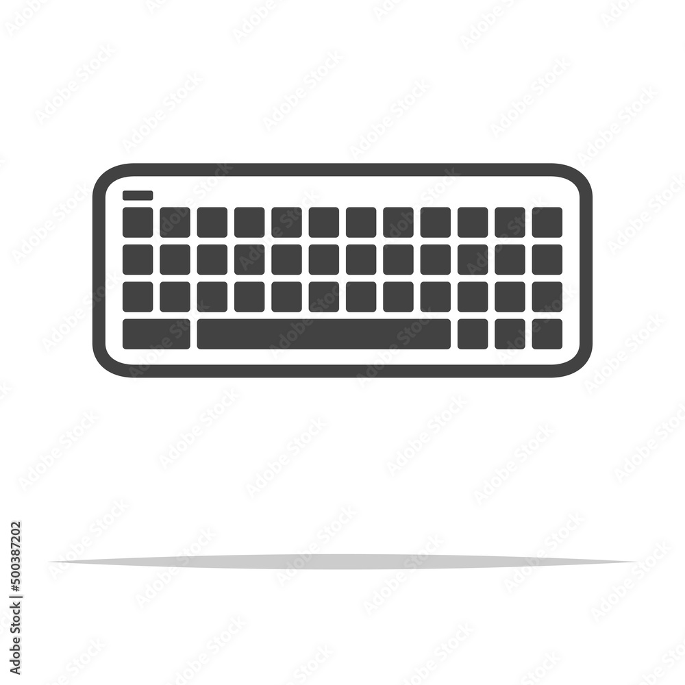 Computer keyboard icon transparent vector isolated - obrazy, fototapety, plakaty 