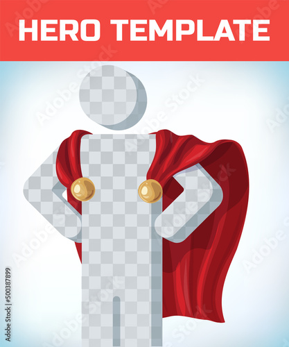 Red cape. Super hero cloak. Superhero cover. Cartoon carnival clothes. Power sign. Leadership concept. Red hero cape. Super cloak. Superhero symbol