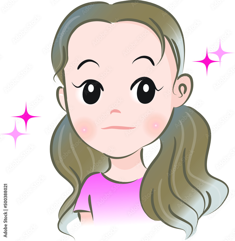 Vector drawing cute cartoon face Vector drawing cute cartoon face