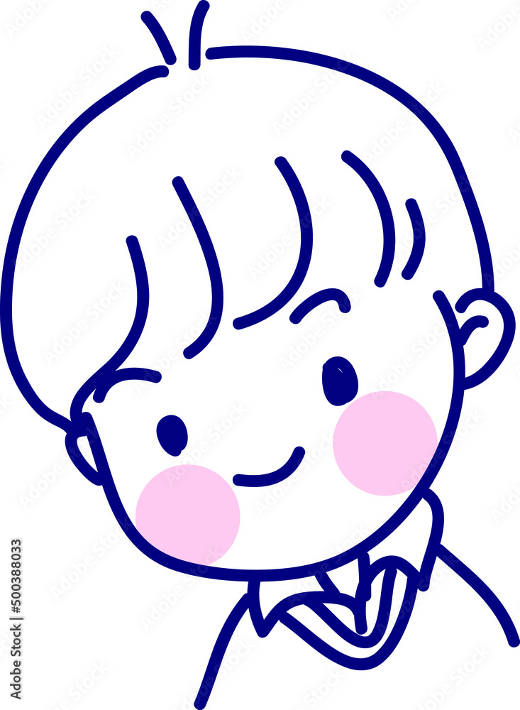 Vector drawing cute cartoon face Vector drawing cute cartoon face