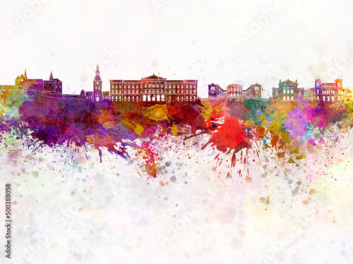 oslo skyline in watercolor-poster