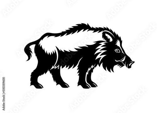 Wild boar icon isolated on white background.