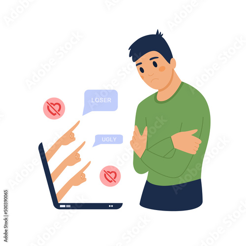 Cyber bullying concept illustrated,  vector illustration