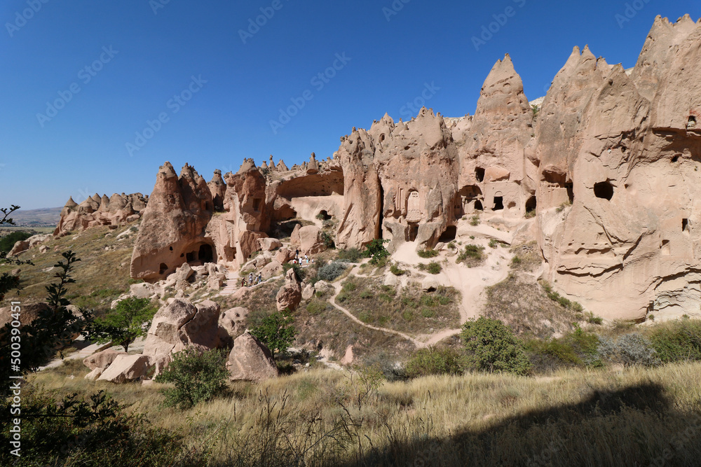 Fototapeta premium spectacular fairy chimneys landscape in zelve open air museum, cappadocia