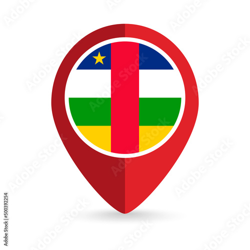 Map pointer with contry Central African Republic. Central African Republic flag. Vector illustration. Free Download Map pointer with contry Central African Republic. Central African Republic flag. Vector illustration. - GFXLoad