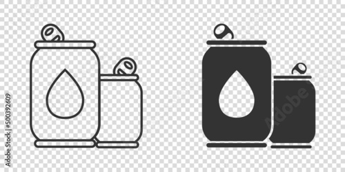 Soda can icon in flat style. Drink bottle vector illustration on isolated background. Beverage sign business concept.