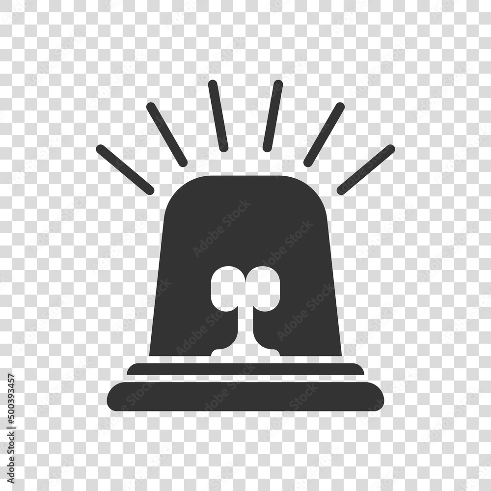 Emergency alarm icon in flat style. Alert lamp vector illustration on isolated background. Police urgency sign business concept. Emergency alarm icon in flat style. Alert lamp vector illustration on isolated background. Police urgency sign business concept.