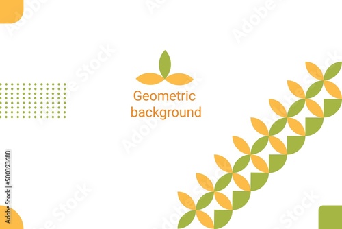 Modern colorful geometric abstract background. Presentation illustration with geometric shapes in yellow-green color on a white background.