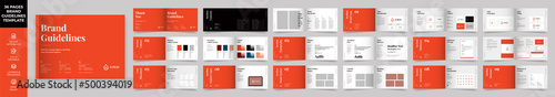 Landscape Brand Guideline Template, Simple style and modern layout Brand Style, Brand Book, Brand Identity, Brand Manual, Guide Book