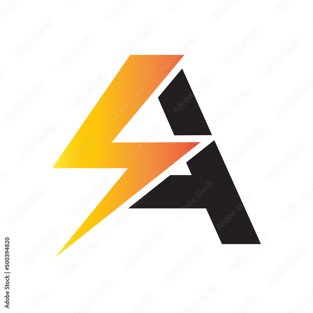 Power lightning logo vector design concept with a latter Power lightning logo vector design concept with a latter