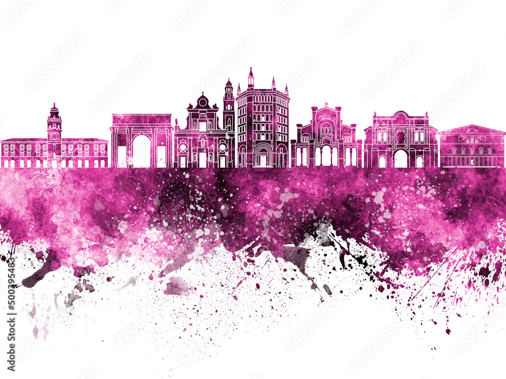 Fototapeta premium Parma skyline in watercolor background