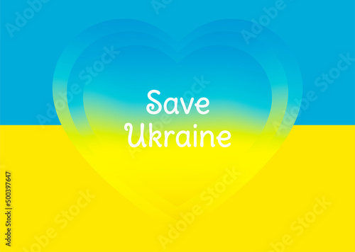 Flag of Ukraine in the form of a heart. The concept of peace in Ukraine. Vector illustration. Ukraine russia conflict