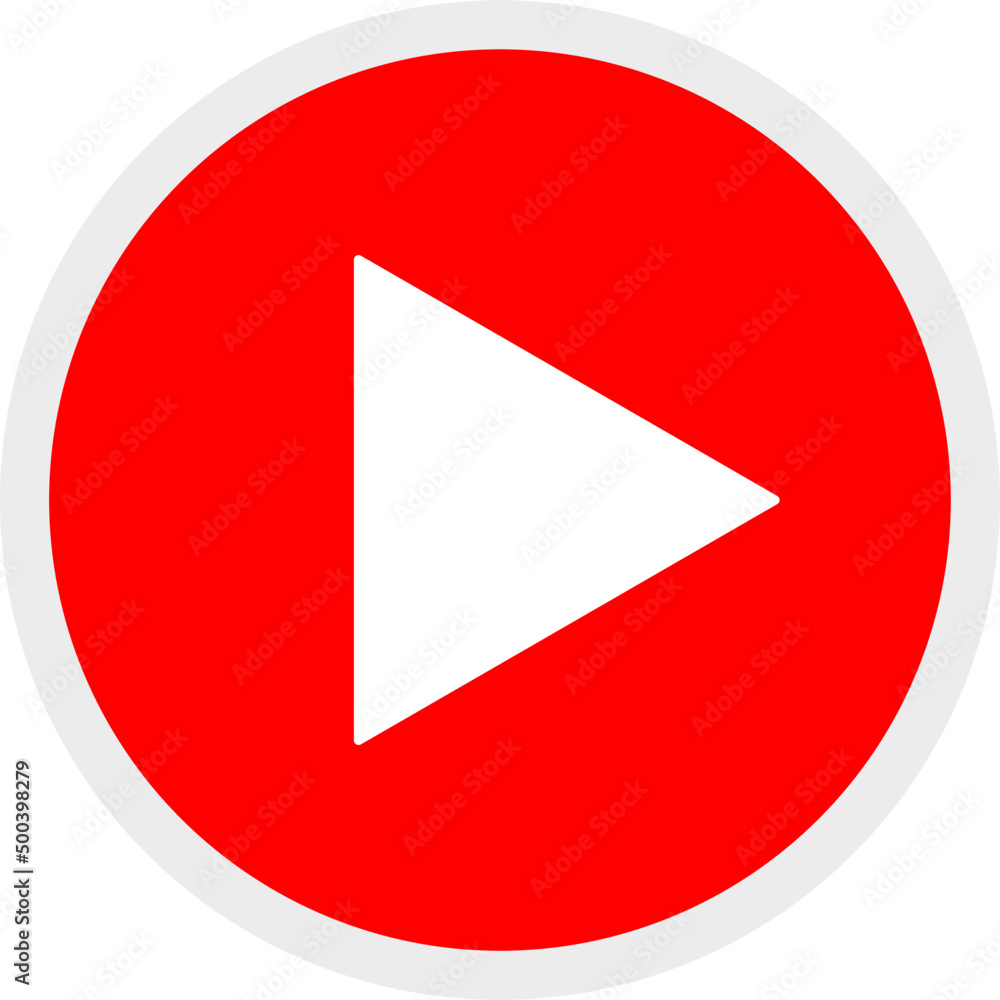 Round play icon, vector button for websites and internet music and video applications Round play icon, vector button for websites and internet music and video applications