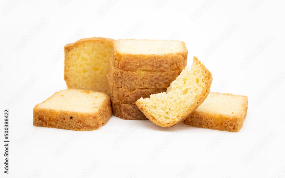 Butter pound cake sliced isolate on white background, selective focus Butter pound cake sliced isolate on white background, selective focus