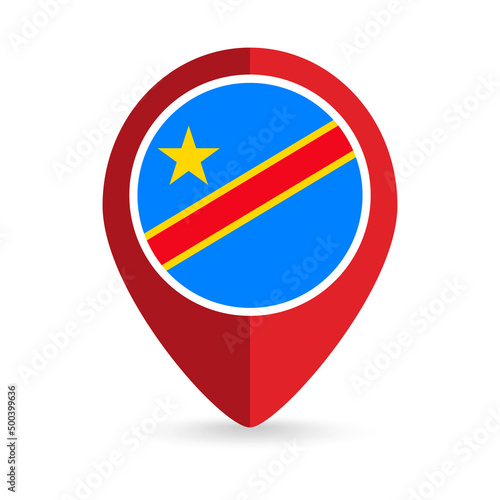 Free Download Map pointer with contry Democratic Republic of the Congo. Democratic Republic of the Congo flag. Vector illustration. - GFXLoad
