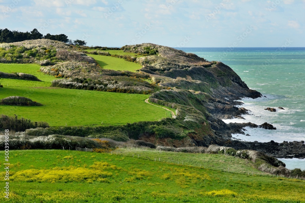 View on the coast at Kercadoret Treveneuc in Brittany France