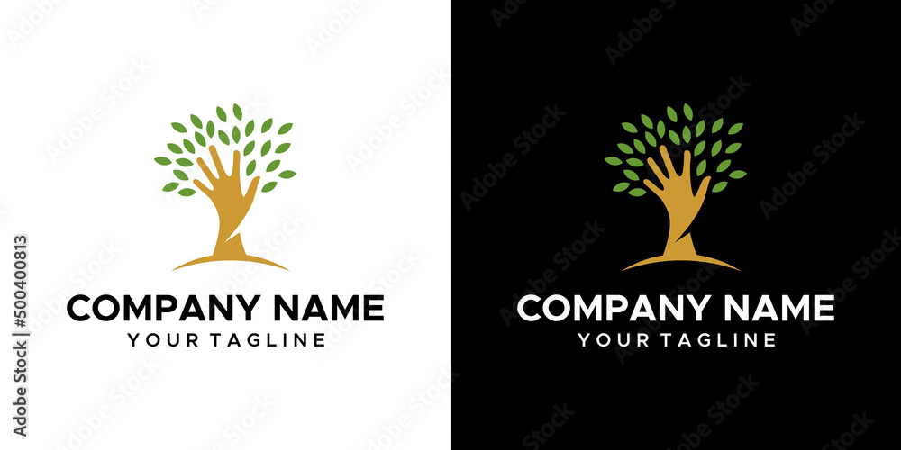 hand and leaf themed graphic image, on a black and white background. basic vector graphics.