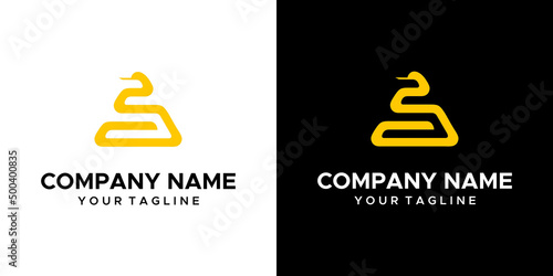 Snake pyramid themed graphic image, on a black and white background. basic vector graphics.