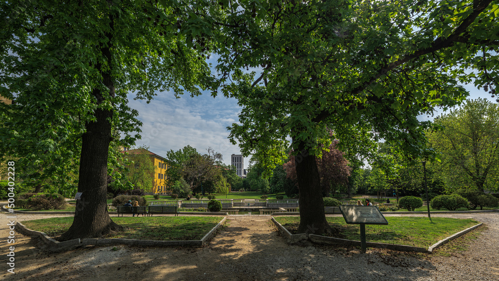 Guastalla park in Milan spring time