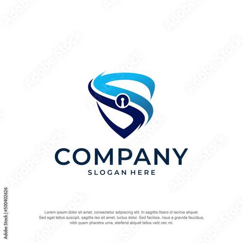 security lock shield logo premium vector