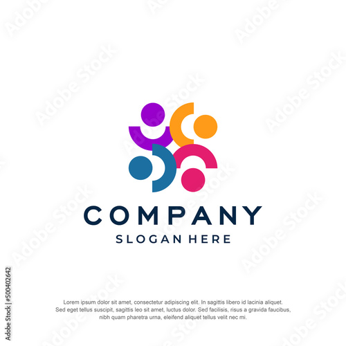 teamwork sports party logo premium vector
