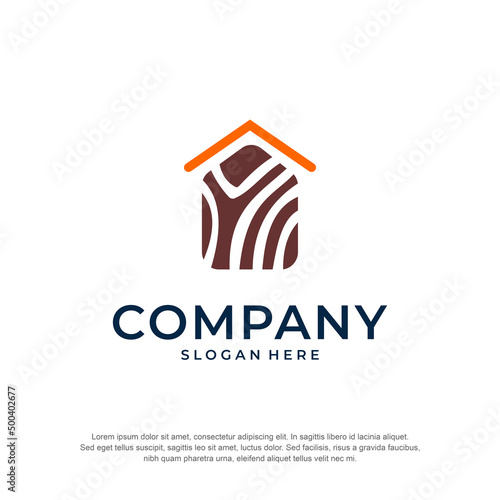 wood furniture and handcraft logo premium vector