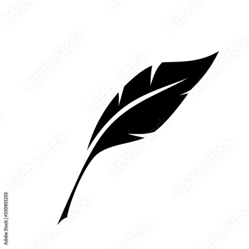 Wall Mural Feather pen logo template.