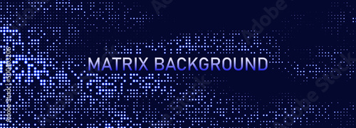 Abstract technology background. Computer matrix. Futuristic cyber background of points. 3d vector illustration.