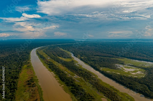 Peruvian Amazon Rainforest - Amazon River Drone photo