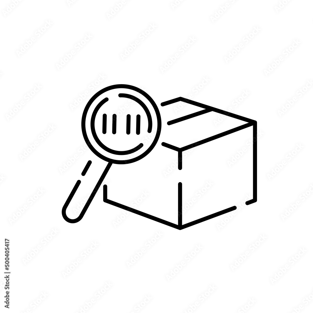 Thin line icons set of logistics and transportation. Outline symbol collection. Editable vector stroke. Delivery cargo box and shipping. Barcode and magnifying glass scan Thin line icons set of logistics and transportation. Outline symbol collection. Editable vector stroke. Delivery cargo box and shipping. Barcode and magnifying glass scan