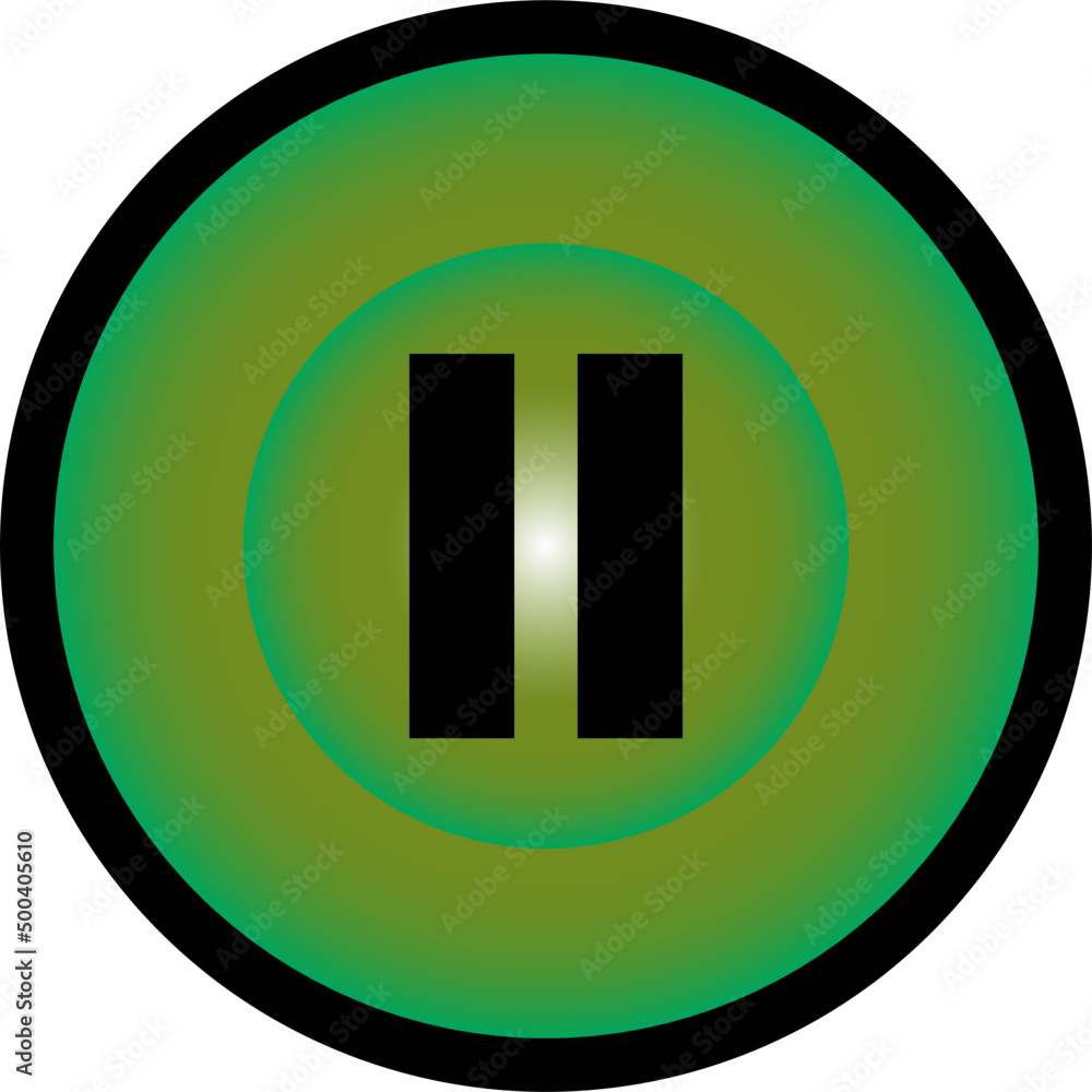 Round pause icon, vector button for websites and internet music and video applications Round pause icon, vector button for websites and internet music and video applications