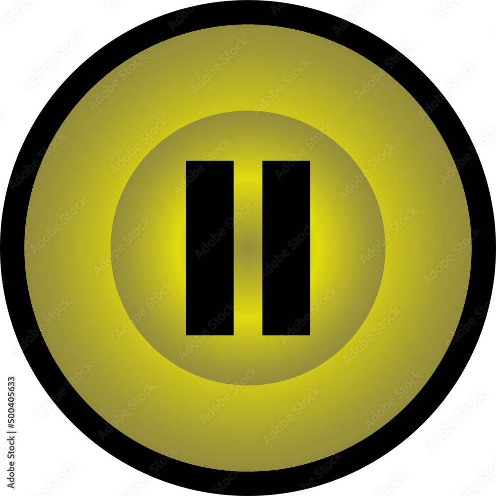 Round pause icon, vector button for websites and internet music and video applications Round pause icon, vector button for websites and internet music and video applications