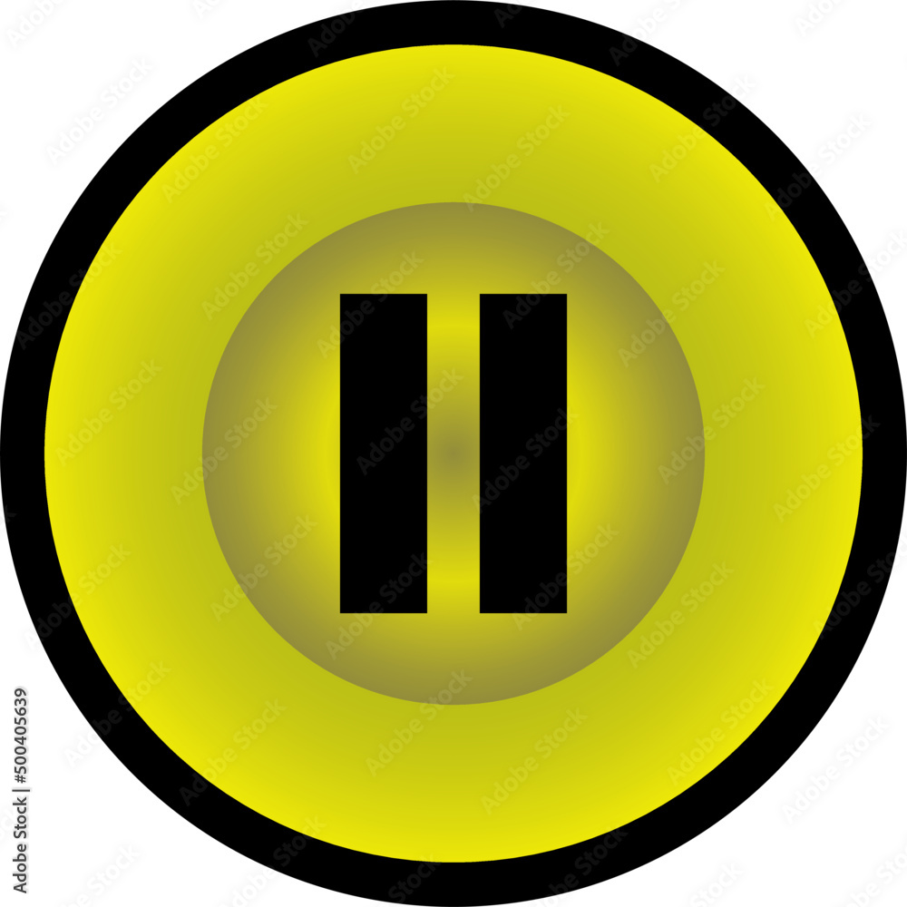 Round pause icon, vector button for websites and internet music and video applications Round pause icon, vector button for websites and internet music and video applications