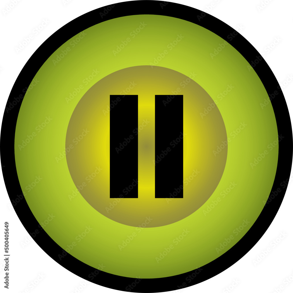 Round pause icon, vector button for websites and internet music and video applications Round pause icon, vector button for websites and internet music and video applications