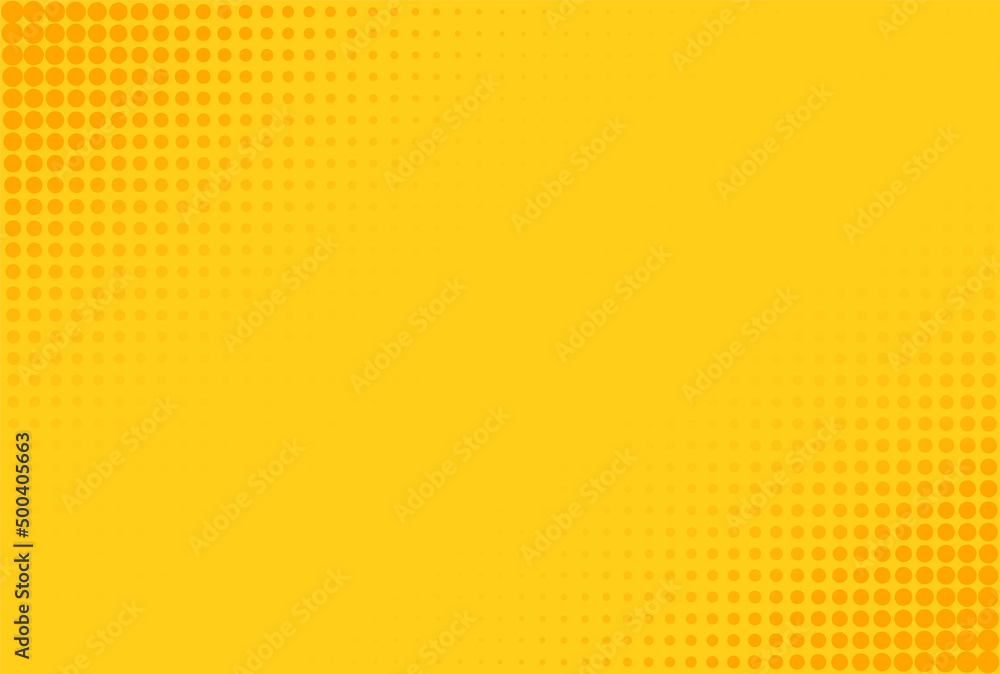 Pop art pattern. Yellow comic background. Halftone dotted print. Cartoon  retro texture. Duotone wallpaper with half tone effect. Gradient fade  design. Anime superhero banner. Vector illustration. Stock Vector | Adobe  Stock