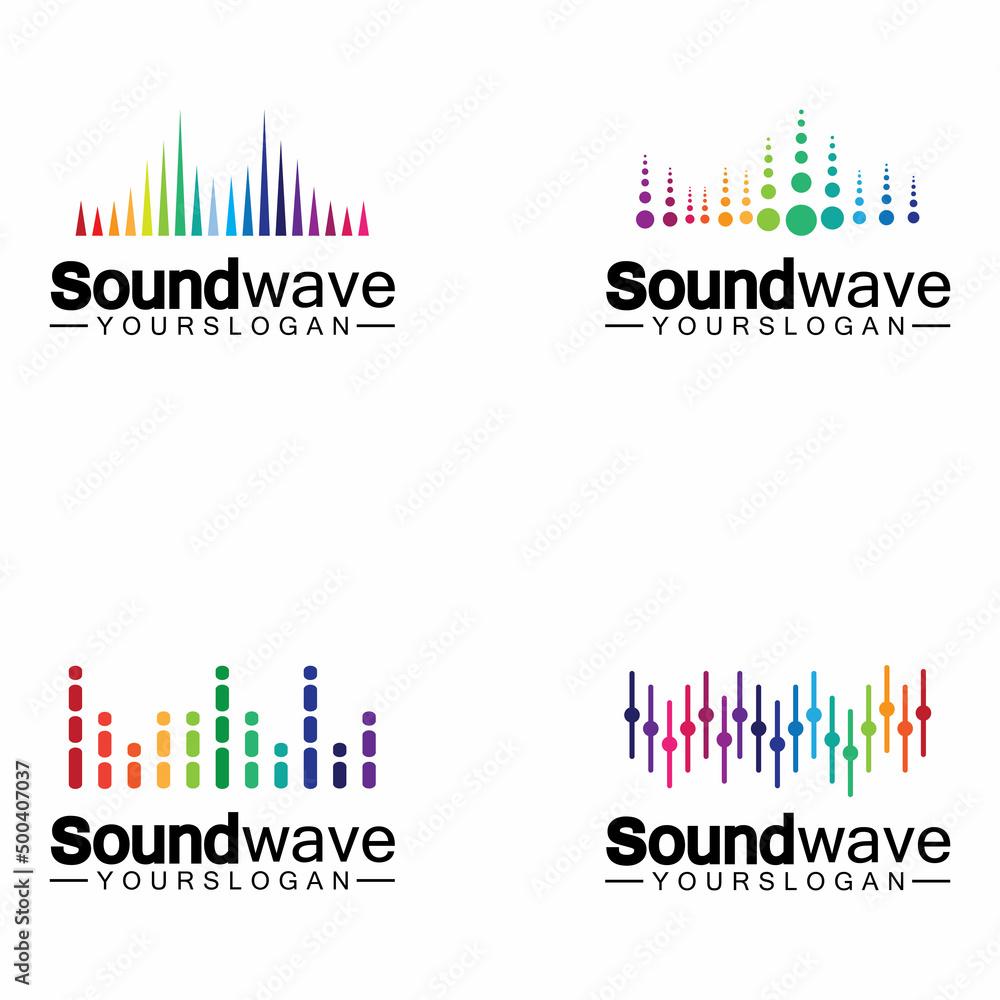 Sound wave logo and symbol vector Sound wave logo and symbol vector