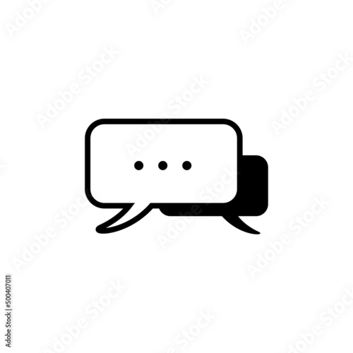 bubble speech icon vector isolated on white artboard