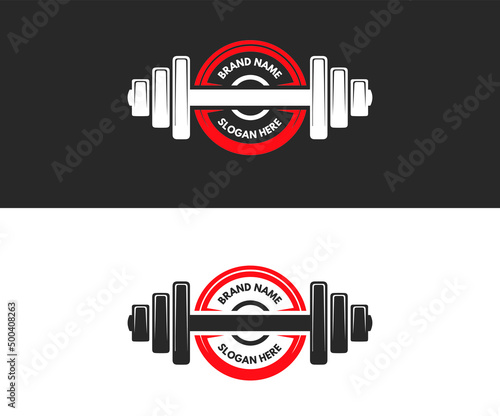 two color variations Barbell template - vector