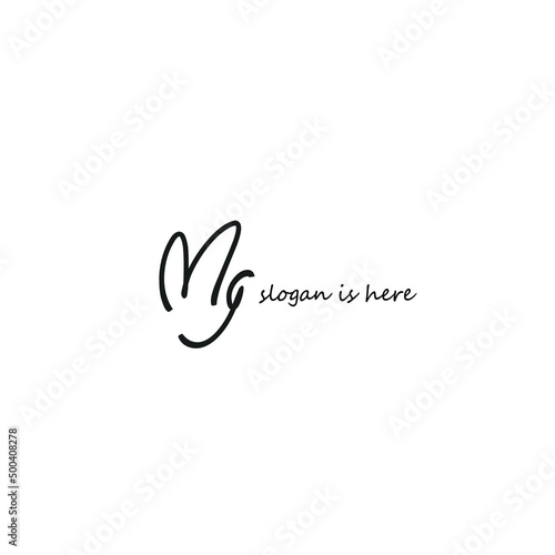 Initial Letter Mg Logo - Handwritten Signature Logo