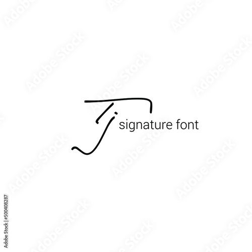 Initial Letter Tj Logo - Handwritten Signature Logo