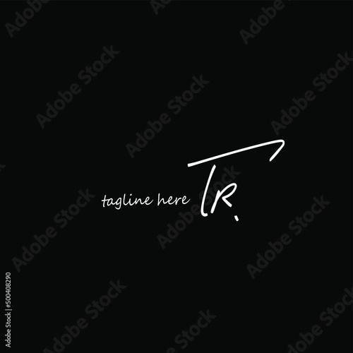 Initial Letter Tr Logo - Handwritten Signature Logo