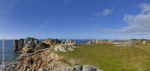 The coast at Plougrescant in Brittany-France