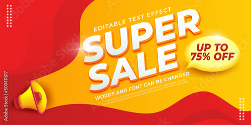 3D style editable text super sale background