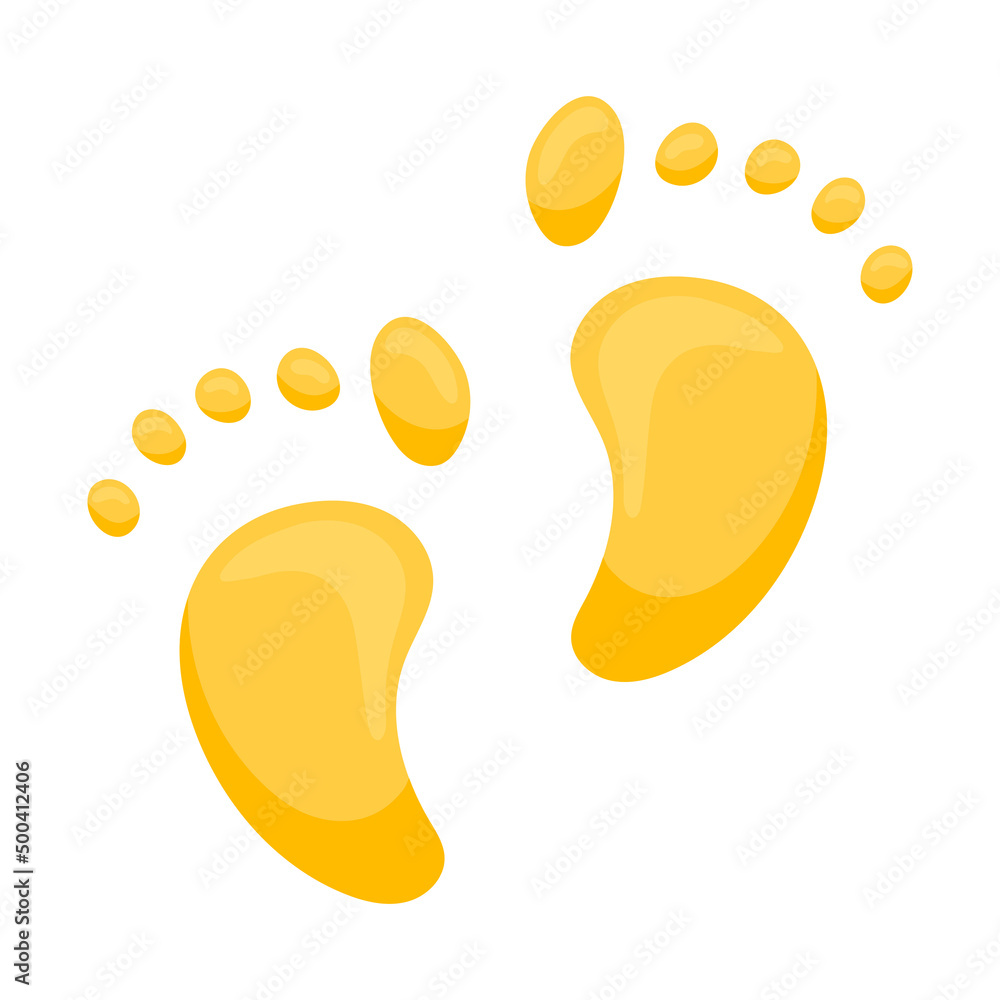 Footprints of human feet with fingers. Abstract footprints. Vector illustration in a flat cartoon style isolated on a white background. Footprints of human feet with fingers. Abstract footprints. Vector illustration in a flat cartoon style isolated on a white background.