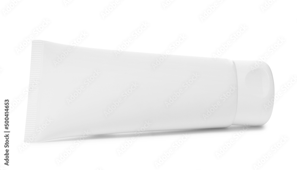 Blank tube of cosmetic product isolated on white Blank tube of cosmetic product isolated on white