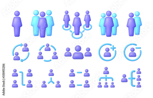 Global social network. 3d vector people character illustration. Social media set design. 3d illustration with network. Vector illustration design