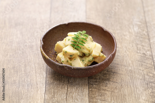 Takenoko No Kinomeae ( bamboo shoots in sansho leaf miso dressing ), Japanese cuisine photo